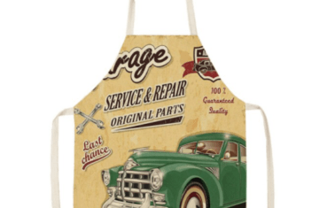 apron with old car picture