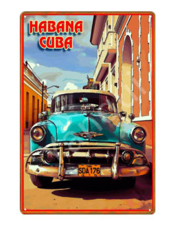 Retro Cuba metal poster Havana car