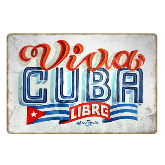 Retro Cuba metal poster viva Cuba