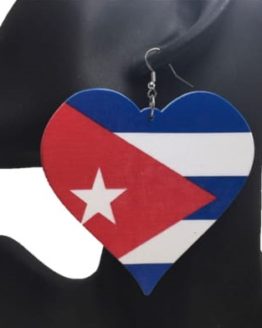 Cuba Heart Wooden Earrings