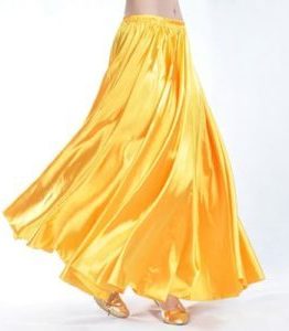 Full circle, long dance skirt color yellow